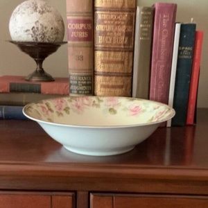 Antique 1900’s Porcelain OHME Silesia Floral Rose Pattern 10 inch Serving Bowl